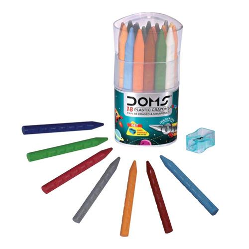DOMS PLASTIC CRAYONS 18 SHADES